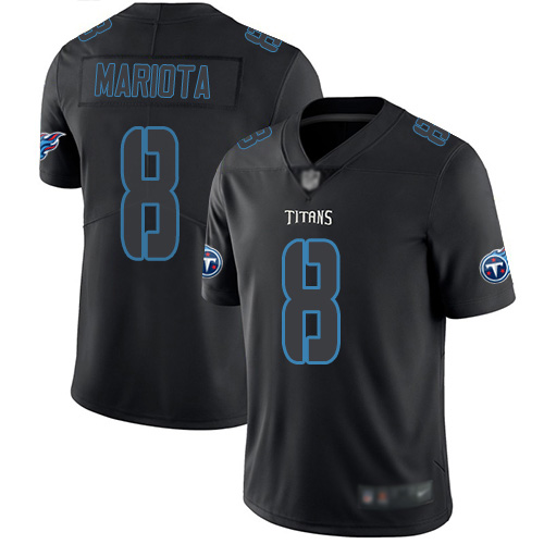 Tennessee Titans Limited Black Men Marcus Mariota Jersey NFL Football 8 Rush Impact